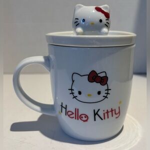 Rare Sanrio Hello Kitty Coffee Tea Mug With Lid - Cute Cup Stays Warm